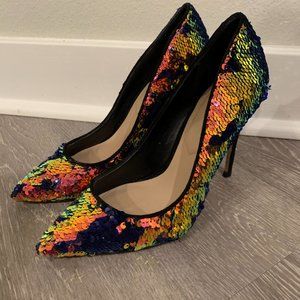 Mermaid ALDO Heels Embellished in Sequins - US 7.5